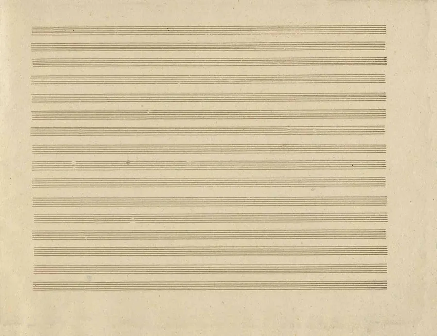 A sheet with empty staves: plenty of space for new projects.